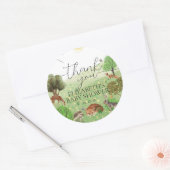 Kleurrijk Schattige Woodland Animals Script Dank u Ronde Sticker (Envelop)