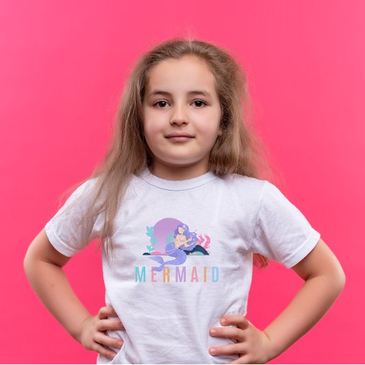 Kleurrijk Schattige Zeemeermin Kind T-shirt