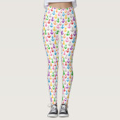 Kleurrijk scheepsankerontwerp wit leggings (Voorkant)