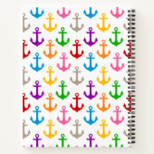 Kleurrijk scheepsankerontwerp wit notitieboek (Achterkant)