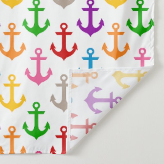 Kleurrijk scheepsankerontwerp wit wandkleed (Detail)