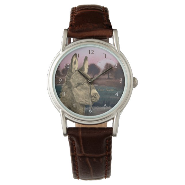 kleurrijk schilderachtig levensecht afbeelding van horloge (Voorkant)