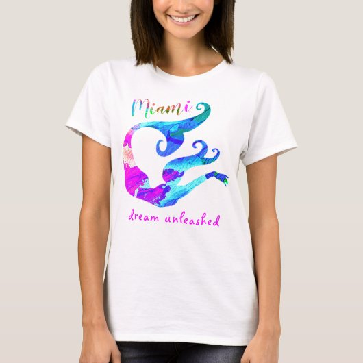 Kleurrijk schilderen van Miami Mermaid Dream ontke T-shirt (Voorkant)