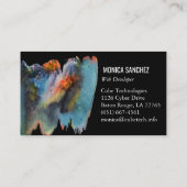 Kleurrijk schilderij abstract modern visitekaartje (Achterkant)