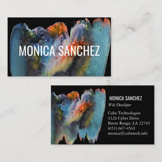 Kleurrijk schilderij abstract modern visitekaartje (Voorkant / Achterkant)