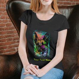 Kleurrijk schilderij hond T-shirt