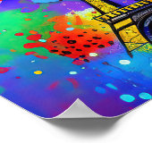 Kleurrijk schilderij van Eiffel Poster (Hoek)