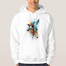 Kleurrijk schilderij vogel T-shirt