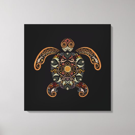 Kleurrijk schildpadontwerp canvas afdruk (Voorkant)