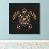 Kleurrijk schildpadontwerp canvas afdruk (Insitu (Houten vloer))
