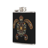 Kleurrijk  schildpadontwerp heupfles (Links)