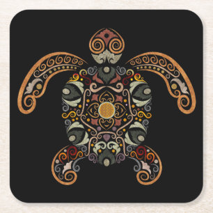 Kleurrijk  schildpadontwerp kartonnen onderzetters