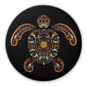 Kleurrijk schildpadontwerp keramische knop (Voorkant)