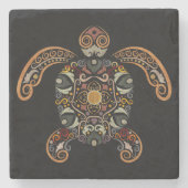 Kleurrijk  schildpadontwerp stenen onderzetter (Voorkant)