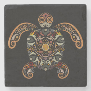 Kleurrijk  schildpadontwerp stenen onderzetter