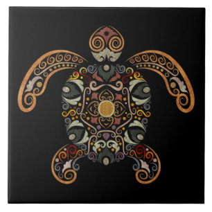 Kleurrijk  schildpadontwerp tegeltje