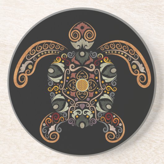 Kleurrijk  schildpadontwerp zandsteen onderzetter (Voorkant)