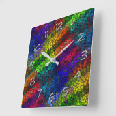 Kleurrijk schimmelpatroon wandklok (Hoek)