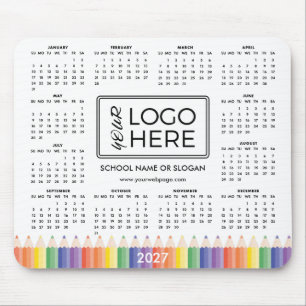 Kleurrijk school logo 2027 kalender muismat