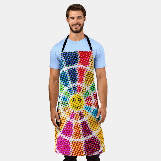 kleurrijk schort (Gedragen)