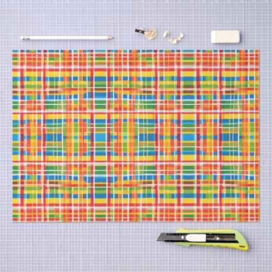 Kleurrijk Schotse Ruit Abstract Patroon Tissuepapier (Craft)