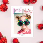 Kleurrijk Schrift Gelukkig Feest | Vakantiefoto Feestdagenkaart