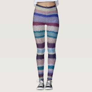 kleurrijk schuim van breivet gestreept leggings