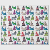 Kleurrijk Scottie Inpakpapier (Vlak)