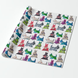 Kleurrijk Scottie Inpakpapier