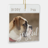 Kleurrijk Script Hond huisdier Kerst Foto Keramisch Ornament (Rechts)