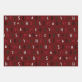 kleurrijk script vrolijk kerstfeest inpakpapier vel (Voorkant 2)