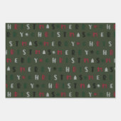 kleurrijk script vrolijk kerstfeest inpakpapier vel (Voorkant)