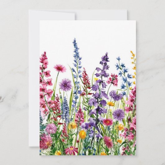 Kleurrijk Script Wildflowers 40ste verjaardag Kaart (Achterkant)