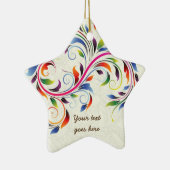 Kleurrijk scrollblad, ecru floral retro ornament (Rechts)