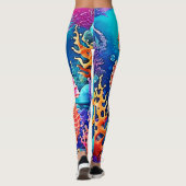 Kleurrijk Seahorse Pair Design Leggings (Achterkant)