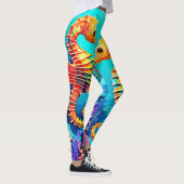 Kleurrijk Seahorse Pair Design Leggings (Rechts)
