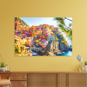 Kleurrijk Seaside Village Liguria Italië Canvas Afdruk (Insitu (Woonkamer))
