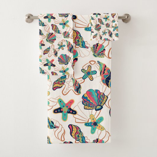 Kleurrijk seizoenspatroon bad handdoek (Insitu)