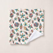 Kleurrijk seizoenspatroon bad handdoek (Wasdoekje)