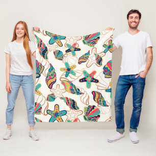 Kleurrijk seizoenspatroon fleece deken