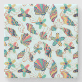 Kleurrijk seizoenspatroon stenen onderzetter (Voorkant)