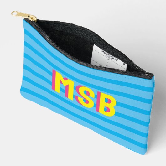 Kleurrijk Shadow Block monogram, aangepaste tekst Etui (Open)
