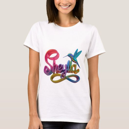 "Kleurrijk Sheyla Graphic T-shirt" T-shirt (Voorkant)
