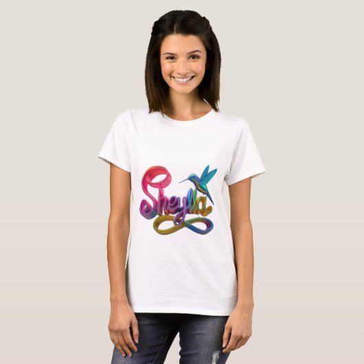 "Kleurrijk Sheyla Graphic T-shirt" T-shirt (Voorkant volledig)