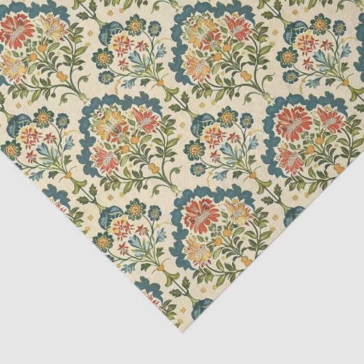 Kleurrijk sierdamast patroon tissuepapier (Detail)