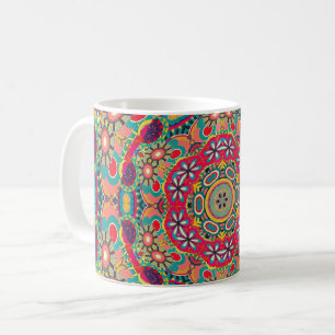 Kleurrijk Sierlijk Kaleidoscoop Mandala Patroon Koffiemok