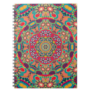 Kleurrijk Sierlijk Kaleidoscoop Mandala Patroon Notitieboek