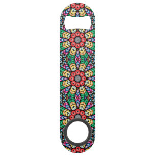Kleurrijk Sierlijk Kaleidoscoop Patroon Speed Flessenopener