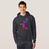 Kleurrijk silhouet van basketbalspeler hoodie (Voorkant volledig)