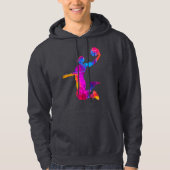 Kleurrijk silhouet van basketbalspeler hoodie (Voorkant)